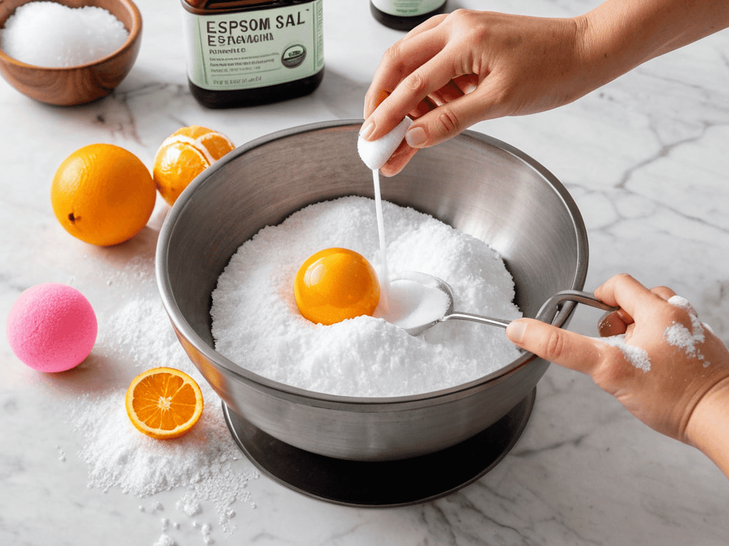DIY bath bombs with simple ingredients