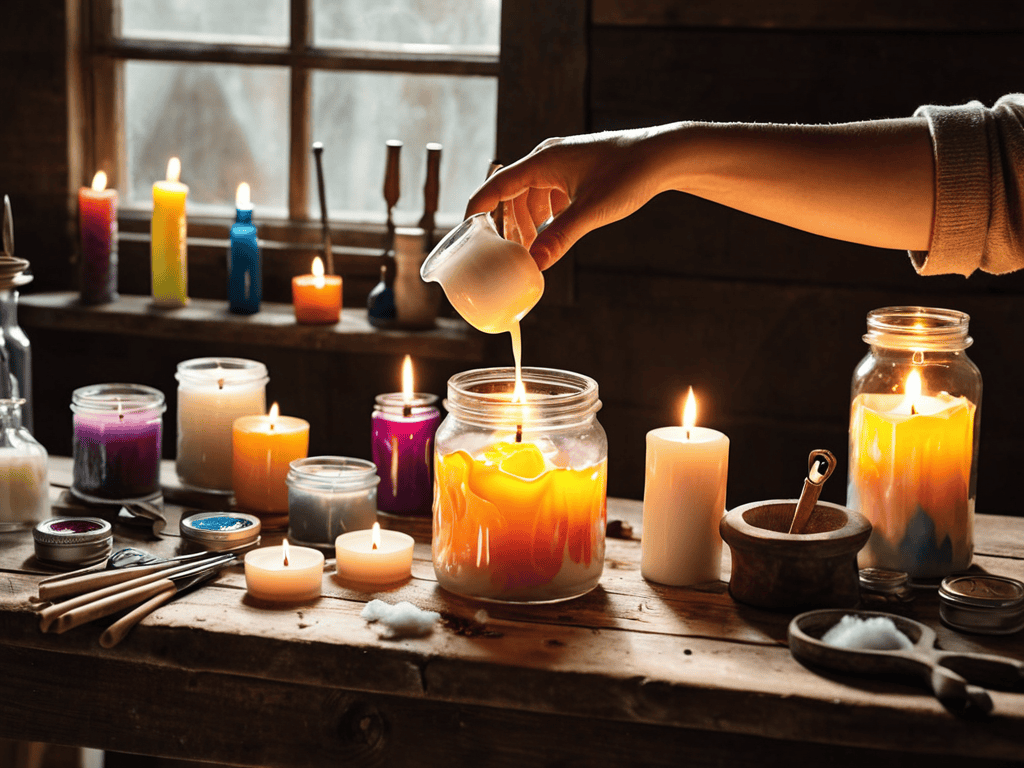 DIY candle making process