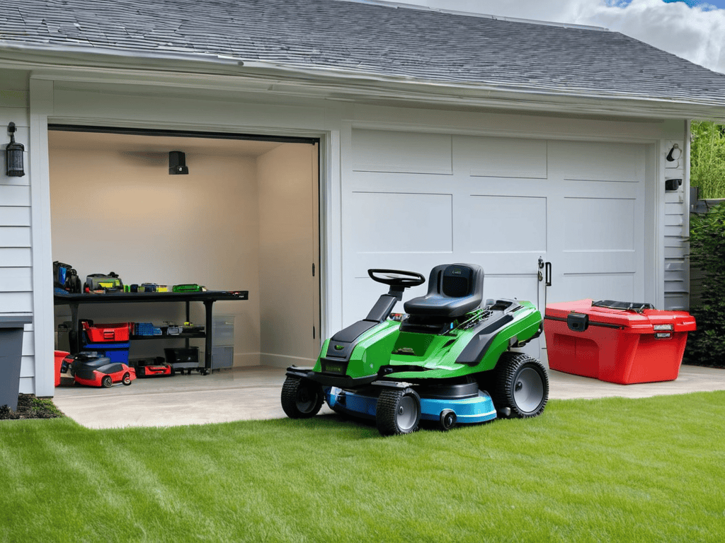 Robotic mower garage tips