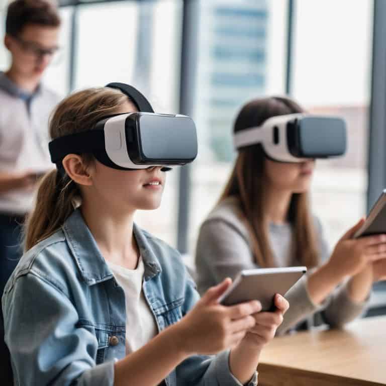 VR and AR in education concept