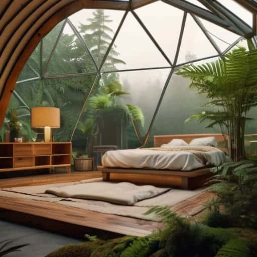 Luxury Biosphere glamping experiences under a dome.